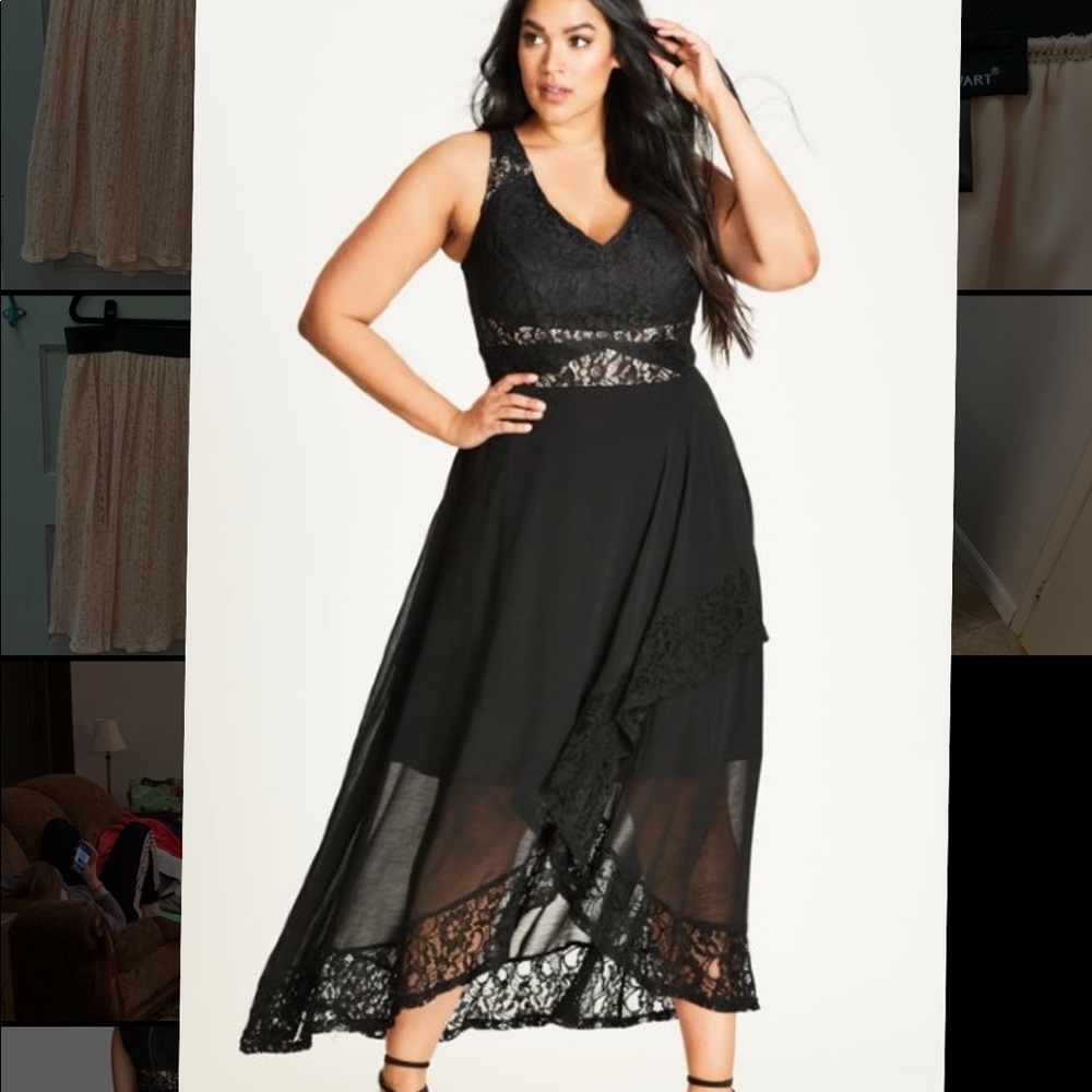City Chic Seductive Chiffon Maxi Dress, Size 22W.